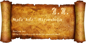 Nyókó Mirandola névjegykártya
